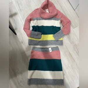 Stunning Lou & Grey knitted set skirt sweater wool alpaca NWT XS (0-2)  - Fab!